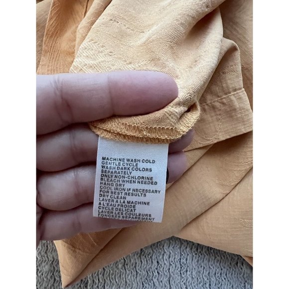 Tommy Bahama Shirt Orange Button Front 100% Silk Short Sleeve Tropical XL - Picture 10 of 12